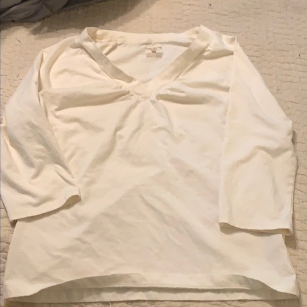 Jones New York Sport Petite Beige V-Neck Shirt